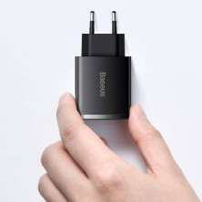 Сетевое зарядное устройство Baseus Compact Quick Charger QC3.0+PD3.0 30W 2USB+Type-C 3A Черный