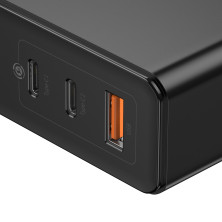 Мережевий зарядний пристрій Baseus GaN Mini Quick Charger QC4.0+PD3.0 120W USB+2Type-C 5A + кабель Baseus Type-C to Type-C 100W 20V/5A 1м Чорний