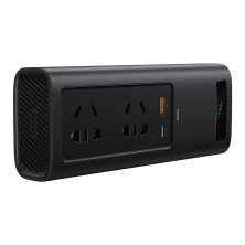 Автомобильный инвертор Baseus Power Inverter 150W (220V CN/EU) 2Розетки+USB+Type-C 5A с технологией QC3.0+PD3.0 Черный