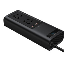 Автомобильный инвертор Baseus Power Inverter 150W (220V CN/EU) 2Розетки+USB+Type-C 5A с технологией QC3.0+PD3.0 Черный