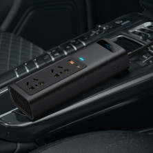 Автомобильный инвертор Baseus Power Inverter 150W (220V CN/EU) 2Розетки+USB+Type-C 5A с технологией QC3.0+PD3.0 Черный