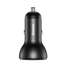 Автомобильное зарядное устройство Baseus Digital Display Dual SCP QC 3.0 45W 2USB 5A Черный