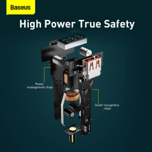 Автомобільний зарядний пристрій Baseus Superme Digital Display QC 4.0+PD3.0 PPS 100W USB + Type-C 5A + Кабель Type-C to Type-C 100W 20V/5A 1м Чорний