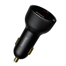 Автомобільний зарядний пристрій Baseus Superme Digital Display QC 4.0+PD3.0 PPS 100W USB + Type-C 5A Чорний