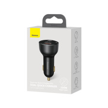 Автомобільний зарядний пристрій Baseus Superme Digital Display QC 4.0+PD3.0 PPS 100W USB + Type-C 5A Чорний