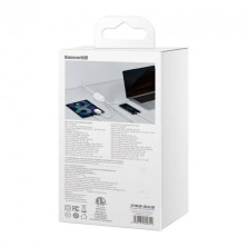 Сетевое зарядное устройство Baseus GaN3 Pro Desktop Fast Charger CN QC4.0+PD3.0 65W 2USB+2Type-C 3A + кабель Baseus Type-C to Type-C 100W 20V/5A 1м Белый