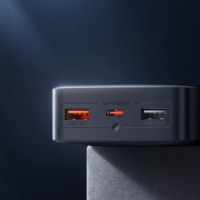 УМБ Baseus Bipow Digital Display 20000mAh 25W 3A з технологією QC3.0+PD3.0 2USB+Type-C + Кабель Type-C to Type-C 60W Чорний