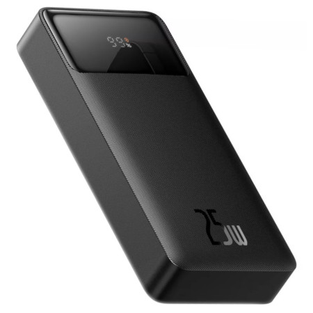 УМБ Baseus Bipow Digital Display 20000mAh 25W 3A з технологією QC3.0+PD3.0 2USB+Type-C + Кабель Type-C to Type-C 60W Чорний