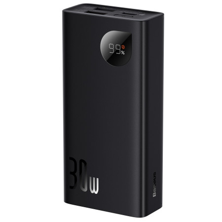 УМБ Baseus Adaman2 Digital Display 10000mAh 30W 5A с технологией QC3.0+PD3.0 2USB+Type-C + Кабель USB to Type-C Черный