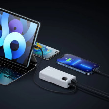 УМБ Baseus Adaman2 Digital Display 10000mAh 30W 5A з технологією QC3.0+PD3.0 2USB+Type-C + Кабель USB to Type-C Білий
