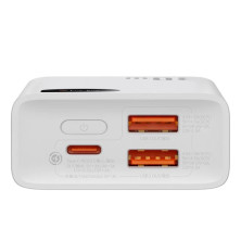 УМБ Baseus Adaman2 Digital Display 10000mAh 30W 5A з технологією QC3.0+PD3.0 2USB+Type-C + Кабель USB to Type-C Білий