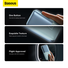 УМБ Baseus Bipow Pro Digital Display 10000mAh 22.5W 5A з технологією QC3.0+PD3.0 2USB+Type-C + Кабель USB to Type-C Блакитний