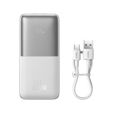 УМБ Baseus Bipow Pro Digital Display 10000mAh 22.5W 5A з технологією QC3.0+PD3.0 2USB+Type-C + Кабель USB to Type-C Білий