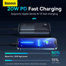УМБ Baseus Bipow Pro Digital Display 10000mAh 22.5W 5A з технологією QC3.0+PD3.0 2USB+Type-C + Кабель USB to Type-C Чорний