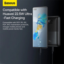 УМБ Baseus Bipow Pro Digital Display 10000mAh 22.5W 5A з технологією QC3.0+PD3.0 2USB+Type-C + Кабель USB to Type-C Чорний
