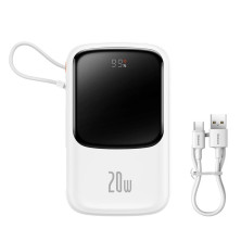 УМБ Baseus Q Pow Pro 10000mAh 20W 5A з технологією QC3.0+PD3.0 та iP кабелем 20W Білий
