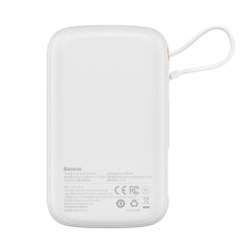 УМБ Baseus Q Pow Pro 10000mAh 20W 5A з технологією QC3.0+PD3.0 та iP кабелем 20W Білий
