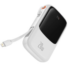 УМБ Baseus Q Pow Pro 10000mAh 20W 5A з технологією QC3.0+PD3.0 та iP кабелем 20W Білий