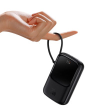 УМБ Baseus Q Pow Pro 10000mAh 20W 5A з технологією QC3.0+PD3.0 та iP кабелем 20W Чорний