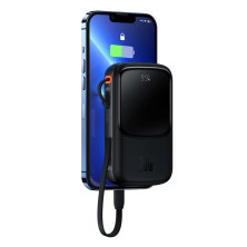 УМБ Baseus Q Pow Pro 10000mAh 20W 5A з технологією QC3.0+PD3.0 та iP кабелем 20W Чорний