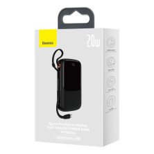 УМБ Baseus Q Pow Pro 10000mAh 20W 5A з технологією QC3.0+PD3.0 та iP кабелем 20W Чорний