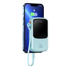 УМБ Baseus Q Pow Pro 10000mAh 20W 5A з технологією QC3.0+PD3.0 та iP кабелем 20W Блакитний