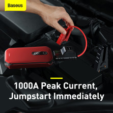 Пускозарядное устройство Бустер Baseus Car Jamp Starter Super Energy Pro 3in1 12V 12000mAh с функцией Павербанка 5V/3A и LED фонарика Красный