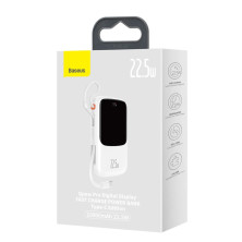 УМБ Baseus Q Pow Pro 10000mAh 22.5W 5A з технологією QC3.0+PD3.0 та Type-C кабелем 22.5W Білий