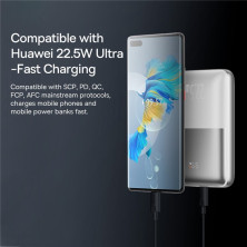 УМБ Baseus Bipow Pro Digital Display 20000mAh 22.5W 5A з технологією QC3.0+PD3.0 2USB+Type-C + Кабель USB to Type-C Білий