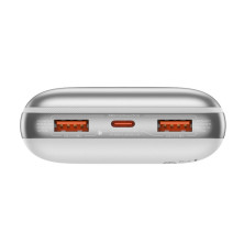 УМБ Baseus Bipow Pro Digital Display 20000mAh 22.5W 5A з технологією QC3.0+PD3.0 2USB+Type-C + Кабель USB to Type-C Білий
