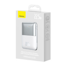 УМБ Baseus Bipow Pro Digital Display 20000mAh 22.5W 5A з технологією QC3.0+PD3.0 2USB+Type-C + Кабель USB to Type-C Білий