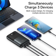 УМБ Baseus Bipow Pro Digital Display 20000mAh 22.5W 5A с технологией QC3.0+PD3.0 2USB+Type-C + Кабель USB to Type-C Черный