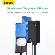 УМБ Baseus Adaman2 Digital Display 20000mAh 30W 5A з технологією QC3.0+PD3.0 VOOC 2USB+Type-C + Кабель USB to Type-C Чорний