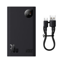 УМБ Baseus Adaman2 Digital Display 20000mAh 30W 5A з технологією QC3.0+PD3.0 VOOC 2USB+Type-C + Кабель USB to Type-C Чорний