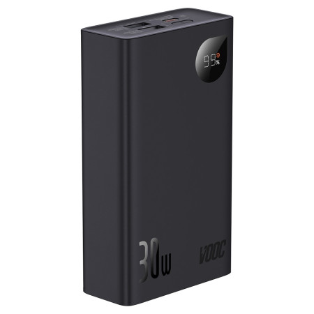 УМБ Baseus Adaman2 Digital Display 20000mAh 30W 5A з технологією QC3.0+PD3.0 VOOC 2USB+Type-C + Кабель USB to Type-C Чорний