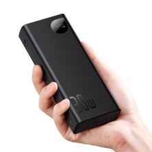 УМБ Baseus Adaman Metal Digital Display 20000mAh 30W 3A з технологією QC3.0+PD3.0 2USB+Type-C + Кабель Type-C to Type-C 60W Чорний