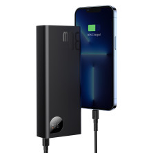 УМБ Baseus Adaman Metal Digital Display 20000mAh 30W 3A з технологією QC3.0+PD3.0 2USB+Type-C + Кабель Type-C to Type-C 60W Чорний