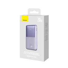 УМБ Baseus Bipow Pro Digital Display 10000mAh 20W 3A з технологією QC3.0+PD3.0 2USB+Type-C + Кабель USB to Type-C Фіолетовий