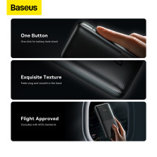 УМБ Baseus Bipow Pro Digital Display 10000mAh 20W 3A з технологією QC3.0+PD3.0 2USB+Type-C + Кабель USB to Type-C Чорний