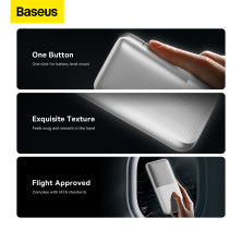 УМБ Baseus Bipow Pro Digital Display 10000mAh 20W 3A з технологією QC3.0+PD3.0 2USB+Type-C + Кабель USB to Type-C Білий