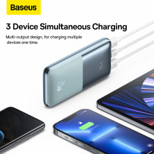 УМБ Baseus Bipow Pro Digital Display 10000mAh 20W 3A з технологією QC3.0+PD3.0 2USB+Type-C + Кабель USB to Type-C Блакитний