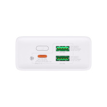 УМБ Baseus Adaman2 Digital Display 20000mAh 30W 5A з технологією QC3.0+PD3.0 VOOC 2USB+Type-C + Кабель USB to Type-C Білий