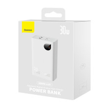 УМБ Baseus Adaman2 Digital Display 20000mAh 30W 5A з технологією QC3.0+PD3.0 VOOC 2USB+Type-C + Кабель USB to Type-C Білий