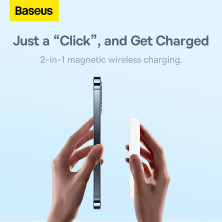 УМБ Baseus Magnetic Wireless 2in1 6000mAh 20W 2.4A QC3.0+PD3.0 з Бездротовою зарядкою Qi 15W Білий