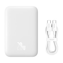 УМБ Baseus Magnetic Wireless 2in1 6000mAh 20W 2.4A QC3.0+PD3.0 з Бездротовою зарядкою Qi 15W Білий
