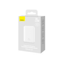 УМБ Baseus Magnetic Wireless 2in1 6000mAh 20W 2.4A QC3.0+PD3.0 з Бездротовою зарядкою Qi 15W Білий