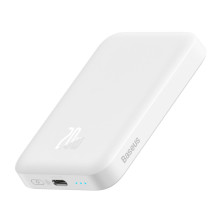 УМБ Baseus Magnetic Wireless 2in1 6000mAh 20W 2.4A QC3.0+PD3.0 з Бездротовою зарядкою Qi 15W Білий