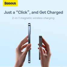 УМБ Baseus Magnetic Wireless 2in1 6000mAh 20W 2.4A QC3.0+PD3.0 з Бездротовою зарядкою Qi 15W Чорний