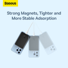 УМБ Baseus Magnetic Wireless 2in1 6000mAh 20W 2.4A QC3.0+PD3.0 з Бездротовою зарядкою Qi 15W Чорний
