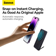 УМБ Baseus Magnetic Bracket 3in1 10000mAh 20W 3A QC3.0+PD3.0 з Бездротовою зарядкою Qi 15W Синій